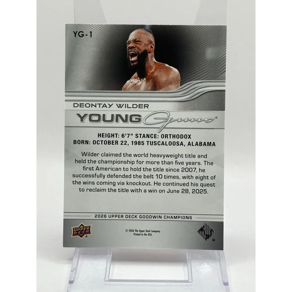 2026 Upper Deck Goodwin Champions Deontay Wilder Young Guns Boxing